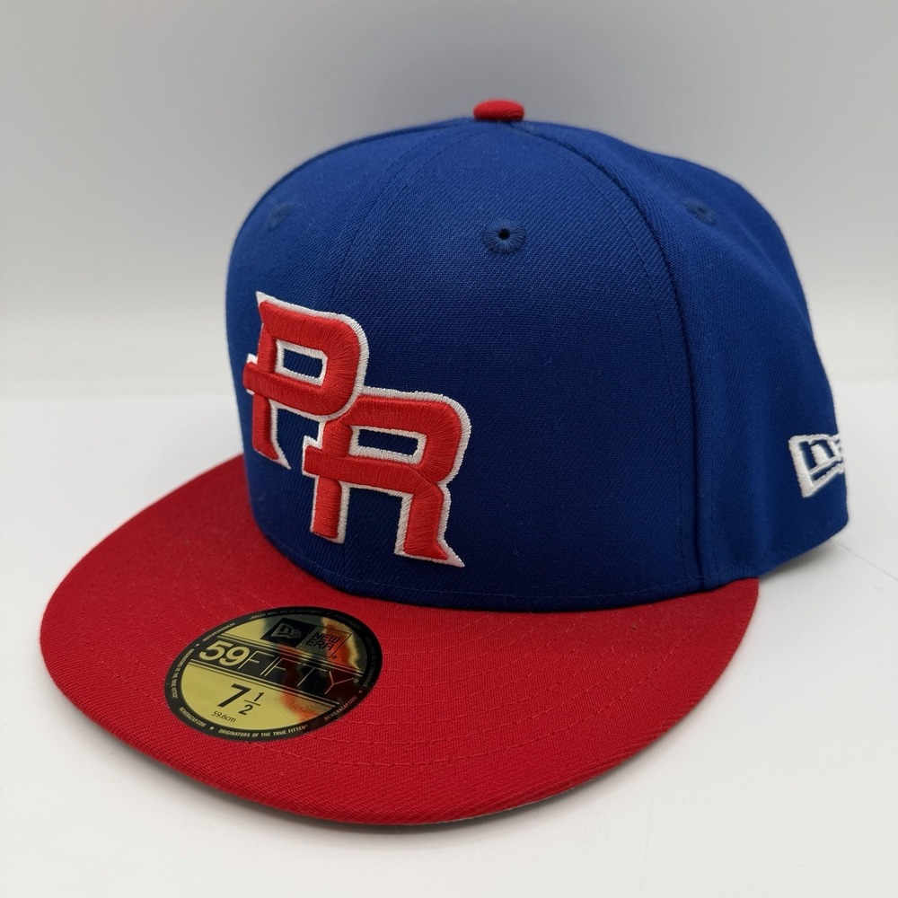 New Era 59Fifty Puerto Rico Baseball Hat Cap 7 1/2 Blue World Baseball Classic